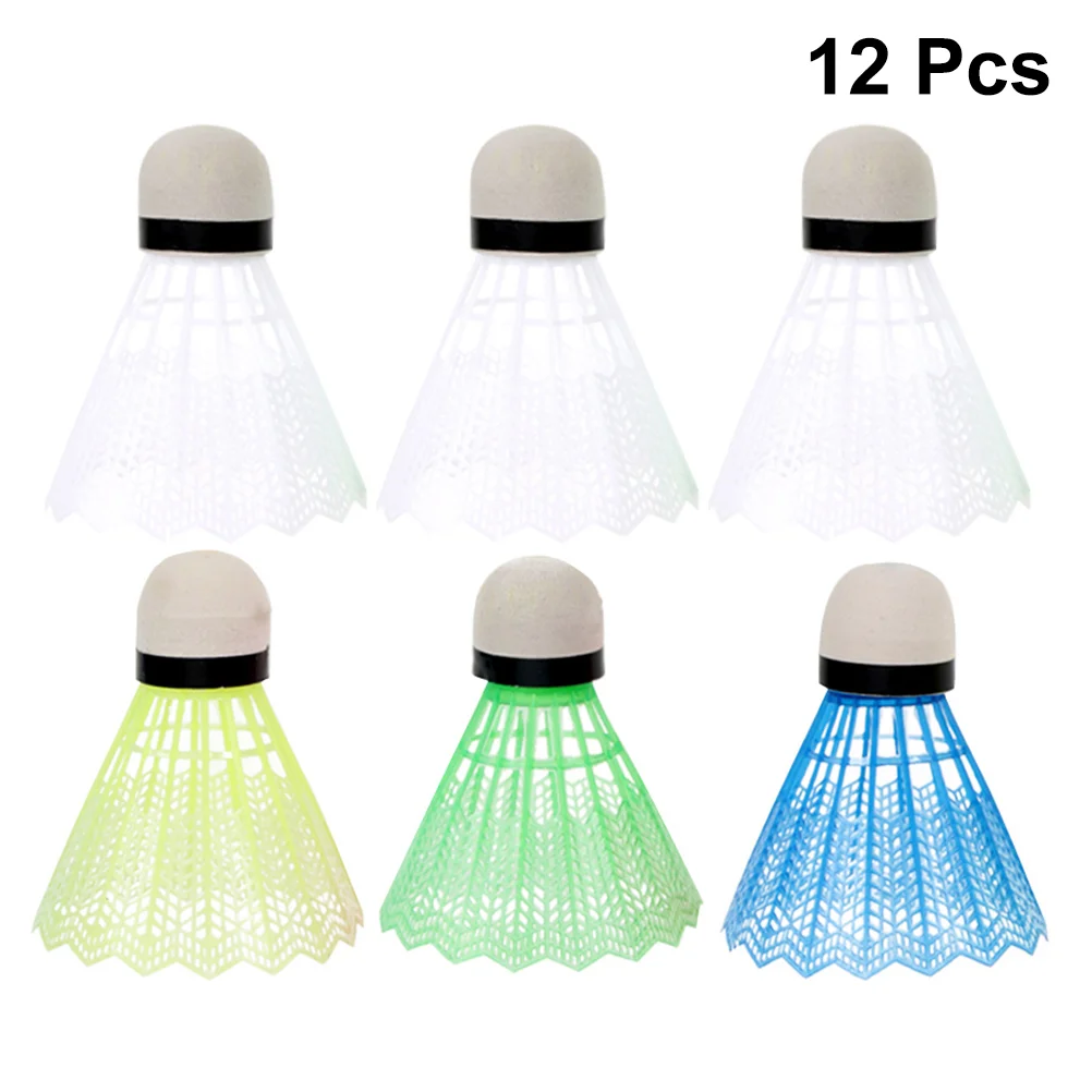 

12pcs Badminton Simple Small Fitness Shuttlecocks for Outdoor (White Colorful 1 has 6pcs)