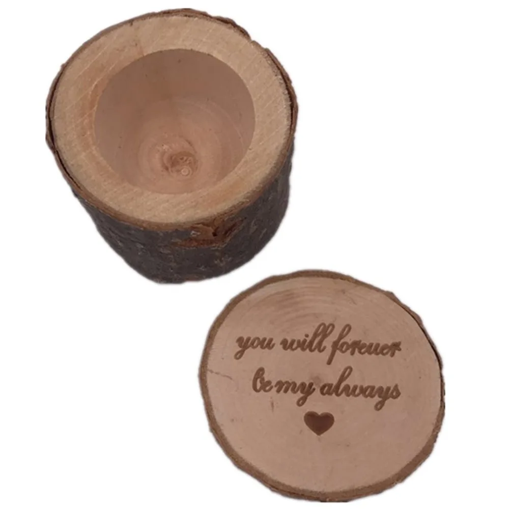 

New Vintage Ring Box Wooden Wedding Engagement Ring Box Rustic Finger Ring Holder Universal DIY Decorations Pography Props
