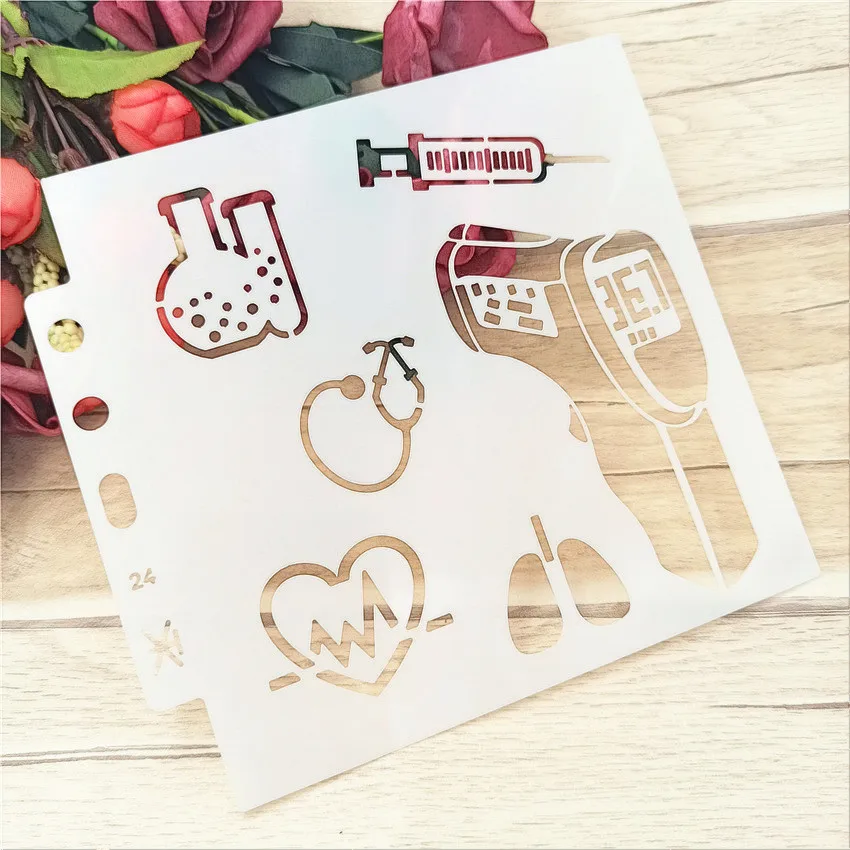 14 1*13 см трафареты для здоровья шаблон спрей Пластиковая форма Щит DIY торт полые