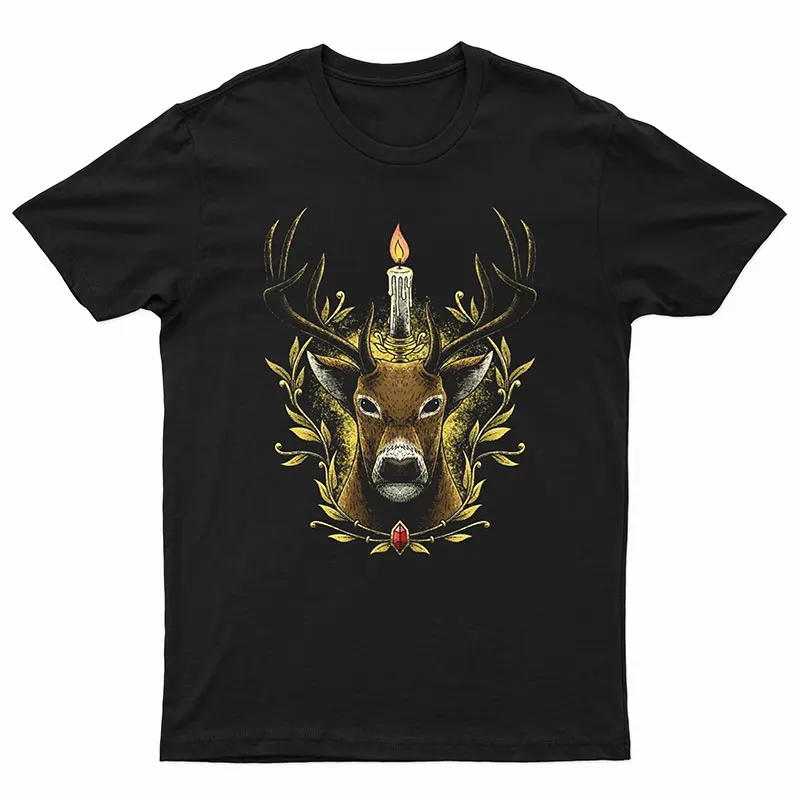 

Funny Deer Head Men's T-shirt Novelty Design Graphics Cotton Short Sleeve Shirt New Harajuku Print Fashion Plus Size Woman Tops