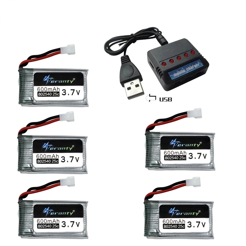 

3.7V 600mAh Lipo Battery battery with charger For X5C X5SW X5SC X55 RC Quadcopter Spare Parts for S20 Drone 3.7v Battery