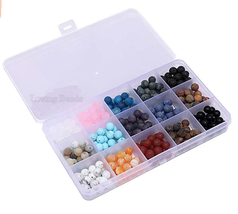 Natural Gem stone Beads 8mm Matte Round 15 Color Assorted 330pcs Box Set Onyx Amazonite Lapis Crystal Energy Stone Healing | Украшения и