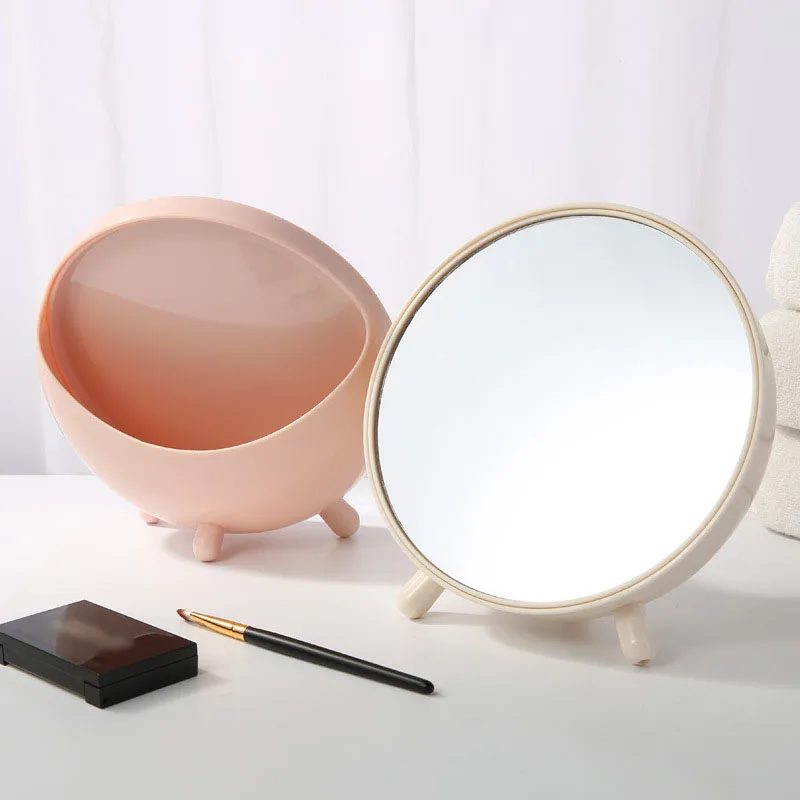 Настольная коробка для хранения спальни зеркало макияжа косметическое маникюра