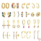 Женские серьги-гвоздики из серебра 925 пробы, с разноцветным цирконием