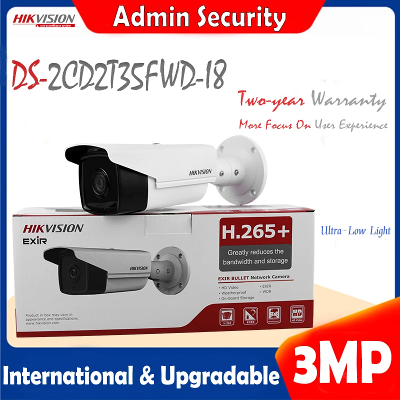 Hikvision английская версия DS 2CD2T35FWD I8 3 Мп ультра низкая световая сетевая пуля POE ip