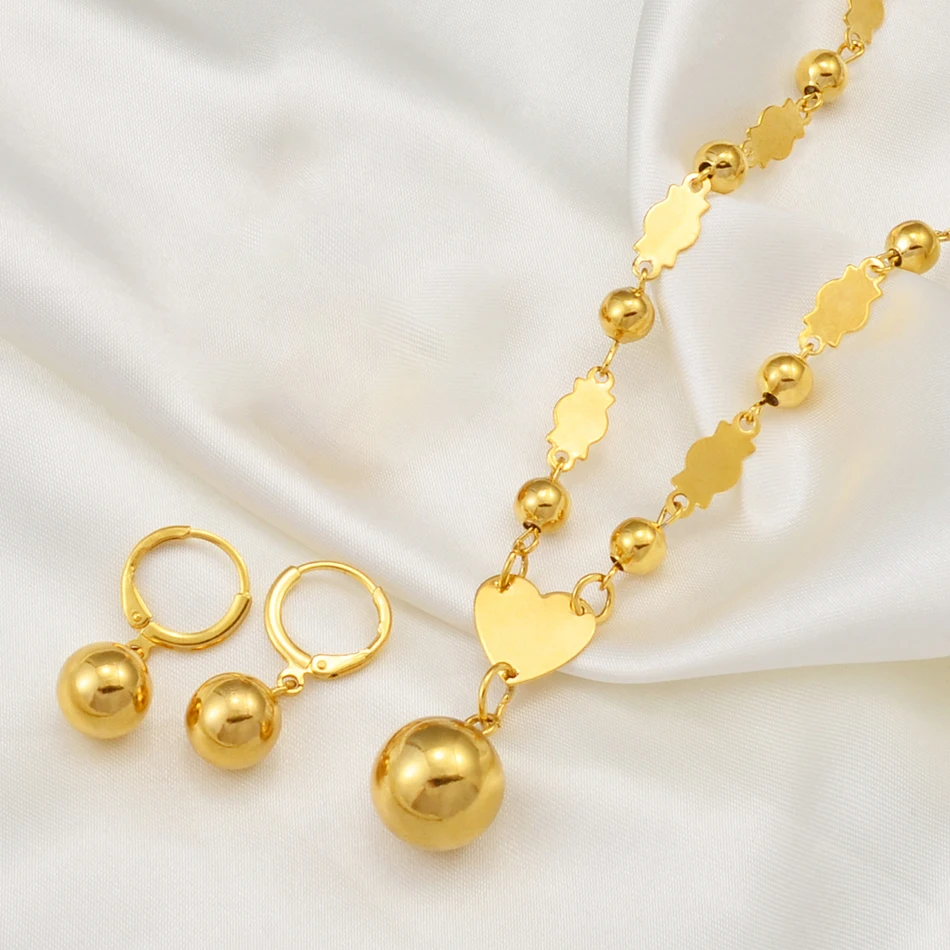 Комплект украшений Anniyo из Микронезии бусины шарик подвеска ожерелье серьги