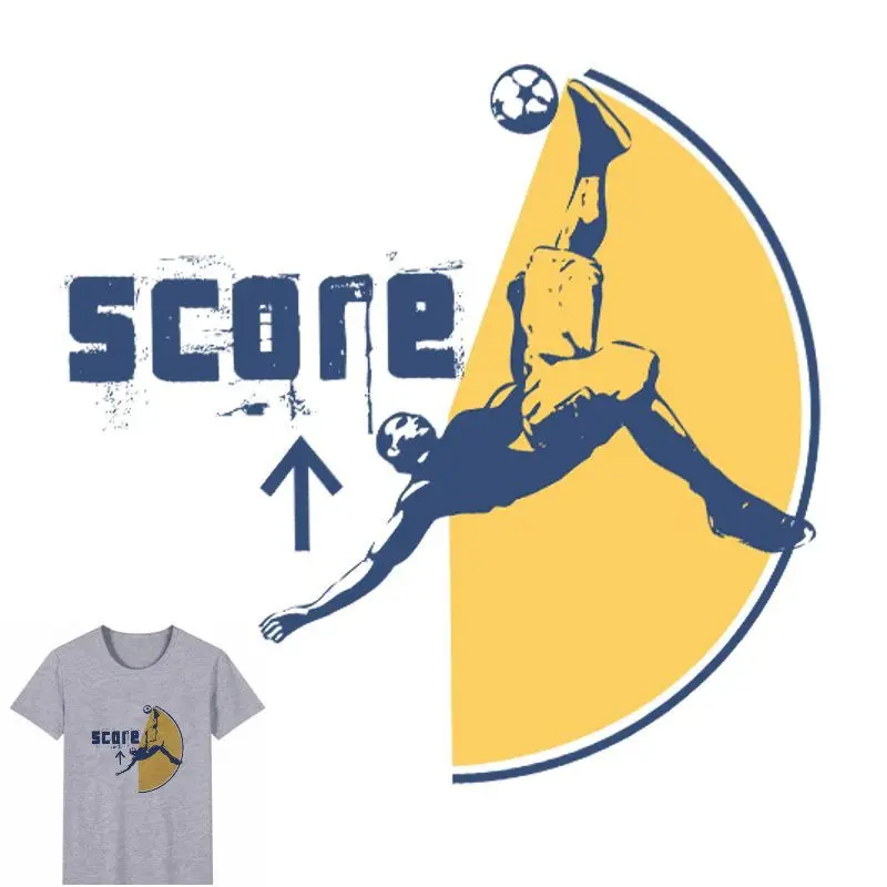 

23x22cm Fashion football Iron on Patches For DIY Heat Transfer Clothes T-shirt Thermal transfer stickers Decoration Printing
