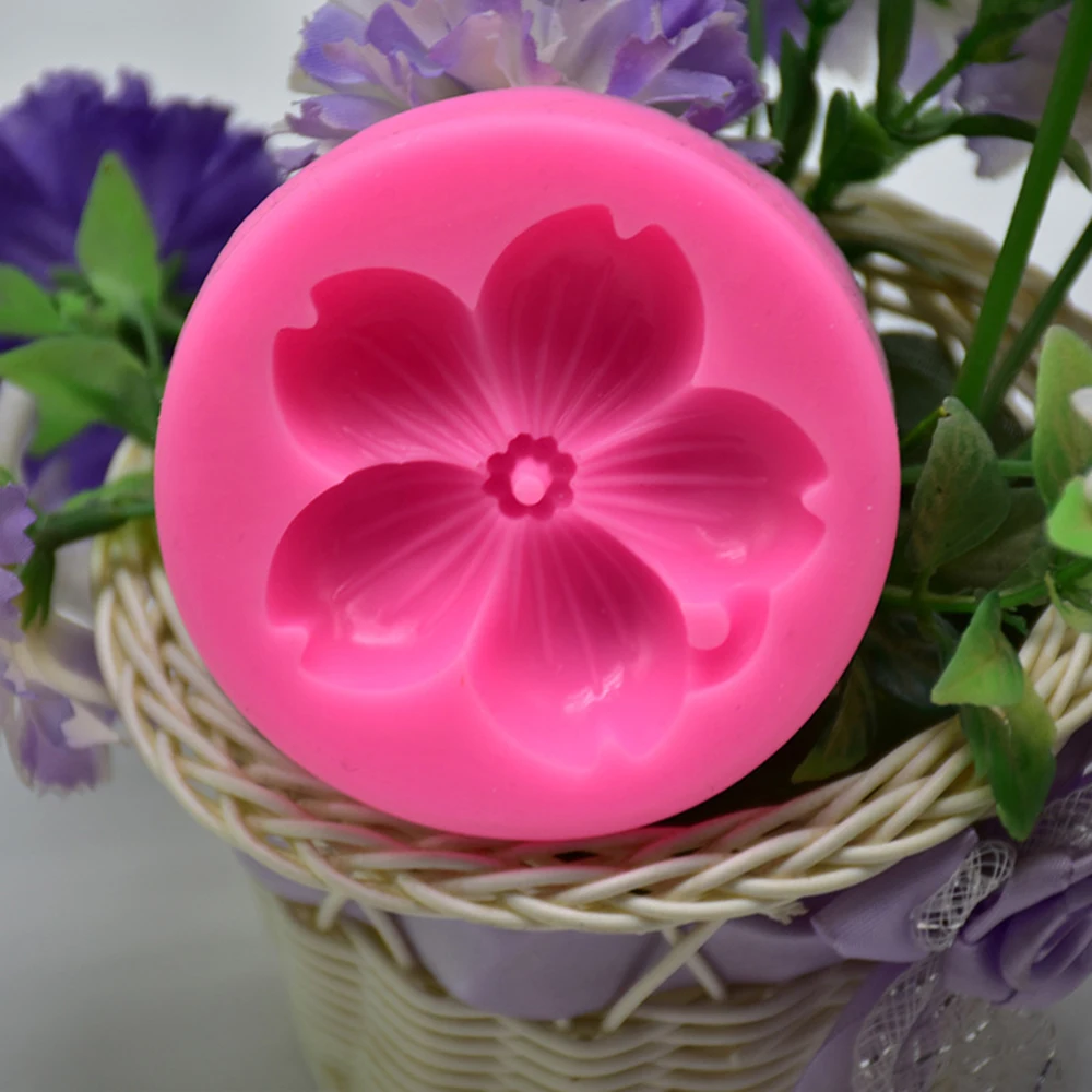 Цветок Цветение вишня форма силиконовая помадка мыло 3D для торта капкейков желе