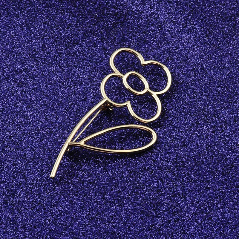 

Lapel Pins Collar Pins Unique Scarf Buckle Clothing Accessories Vintage Fashion Fashion Brooches Special Gold Alloy Empty Flower
