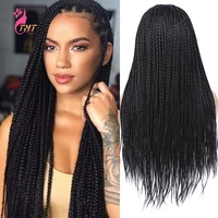 26 inch long synthetic wigs box braided wigs for black women long braided wig synthetic heat resistant fiber ombre braided wigs
