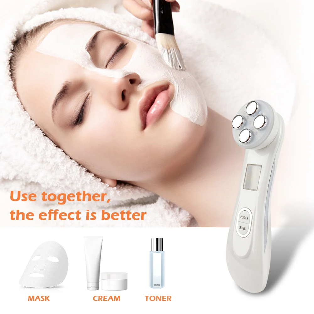 

5 In 1 Beauty Machine RF&EMS Facial LED Photon Mesotherapy Electroporation Facial Beauty Apparatus For Skin Care Tightening