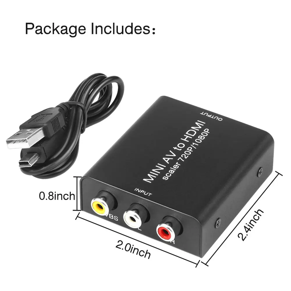 Onvian AV к HDMI адаптер Делителя Частоты 1080P CVBS RCA видео аудио конвертер Поддержка PAL/NTSC