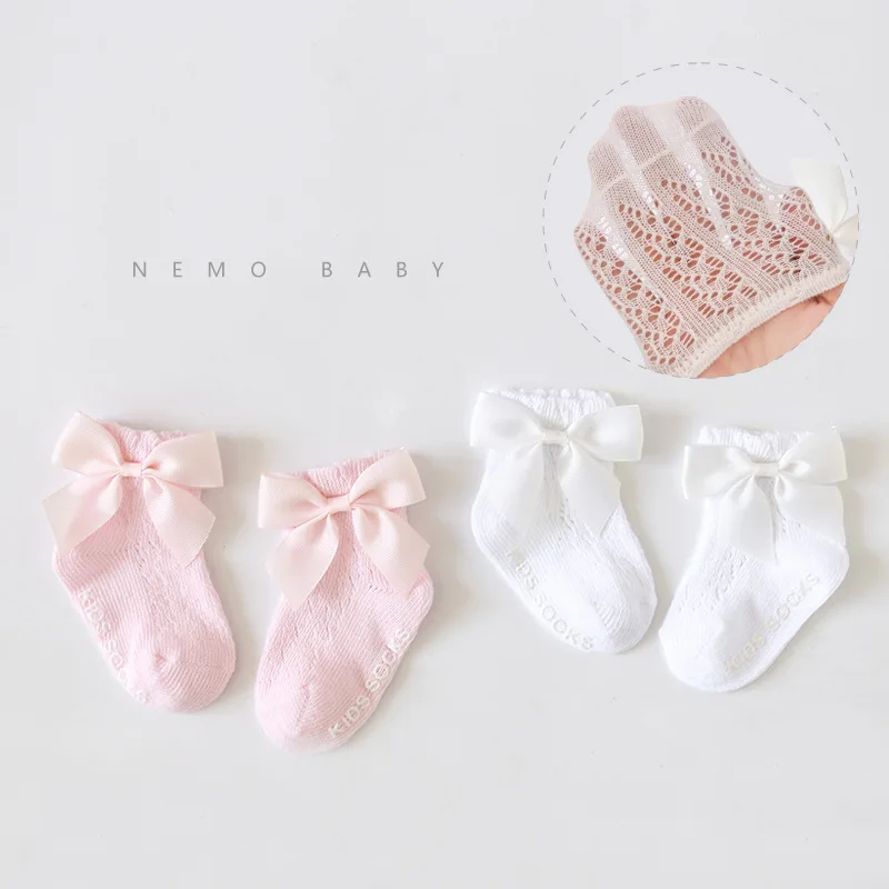 

2 Pairs/lot Baby Socks Cotton Princess Baby Girls Non-slip Sock 0-3Y Summer Unisex Newborn Infant Kids Socken