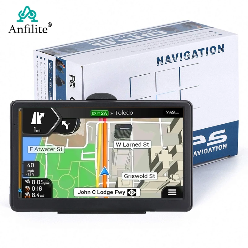 Anfilite 7 дюймов 800*480 грузовик DDR 256 м 8 Гб CE6.0 MTK автомобиль 800 МГц 3D автомобиль gps навигация с солнцезащитным козырьком