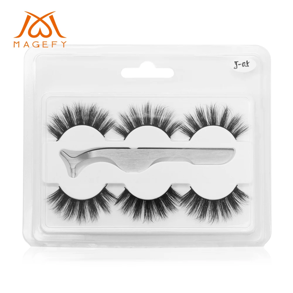 3 pairs style-J05 MAGEFY 3/7/9/10 пар 3D искусственной норковые ресницы натуральных длинных накладных ресниц драматический высокое качество накладные ресницы для наращивания ресниц - Цвет: 3 pairs style-J05