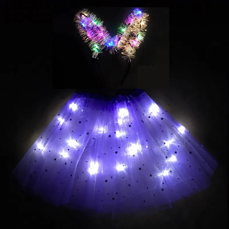 2020 новая детская светящаяся юбка для девочек короткая со светодиодной