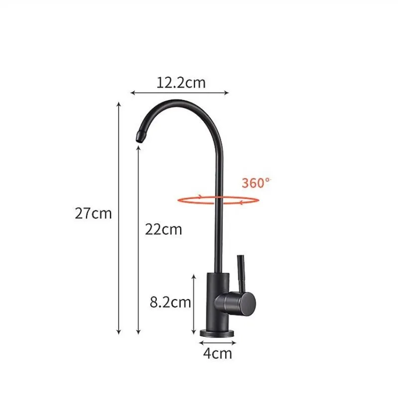 

Black Kitchen Faucets Direct Drinking Tap for kitchen Water Filter Tap Stainless Steel RO Purify System Reverse Osmosis