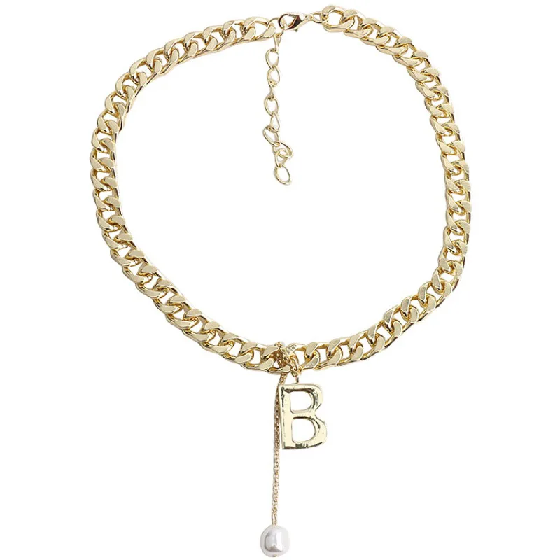 

Statement Letter Tassel Thick Chain Necklace For Women New Jewelry Personality Fashion Choker Collares Hip Hop Design