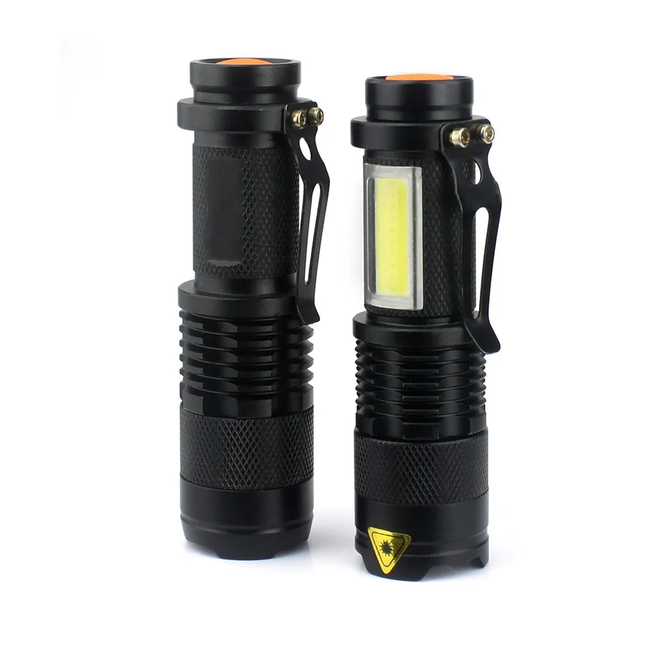 

Mini Q5 LED Flashlight COB Torch Light 4 Modes Use AA 14500 Battery Lighting Waterproof Zoom Rechargeable Tactical Flashlight