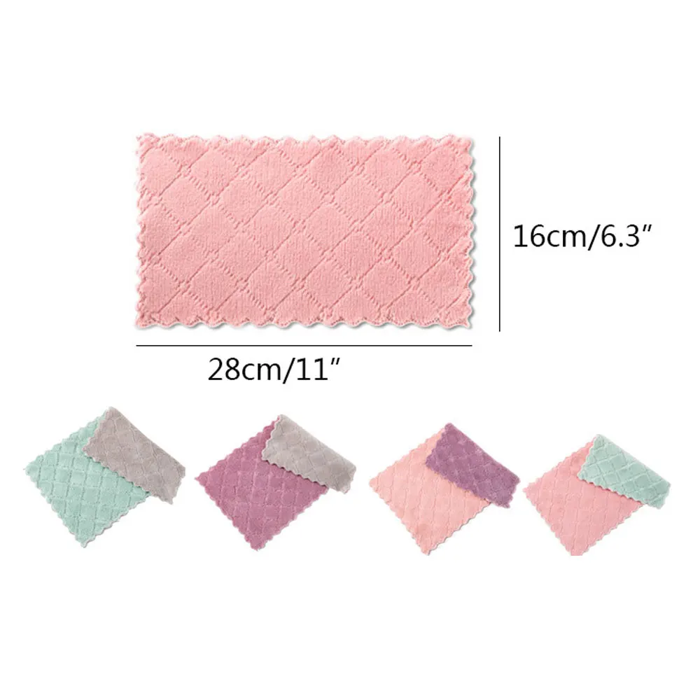 10 шт./компл. салфетка для кухонной посуды двухслойная впитывающая микрофибра