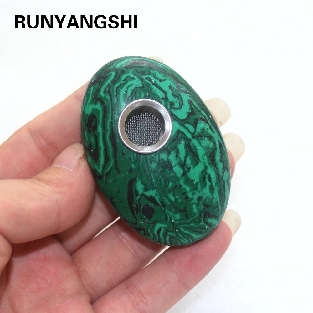 Высококачественные курительные трубки Runyangshi из зеленого малахита|Камни| |