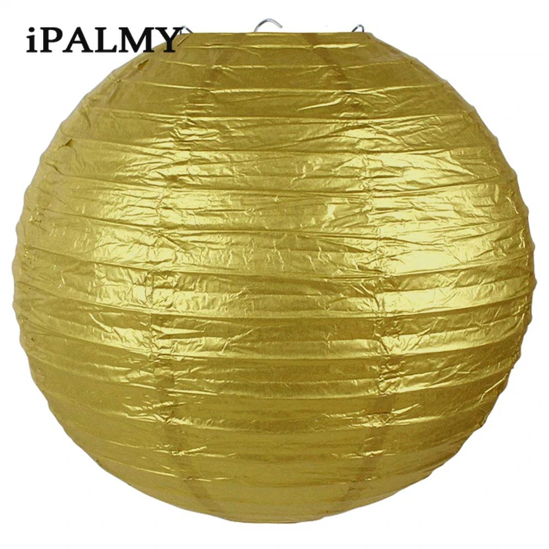 Золотые черно белые подвесные круглые бумажные фонари ipalmay 8 10 дюймов для свадьбы