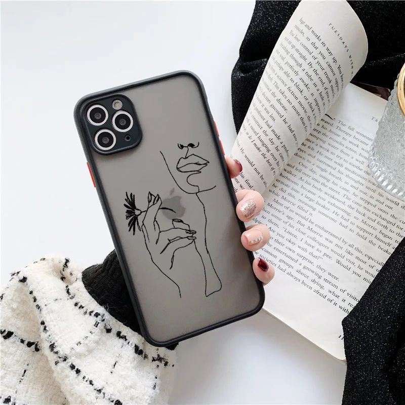 

Art Retro Abstract Geometry Phone Case For iPhone 12 X Xs max Xr 11 Pro Max 7 7 Puls 6 6S 7 8 Puls SE 2020 Cute Anti-fall Cover