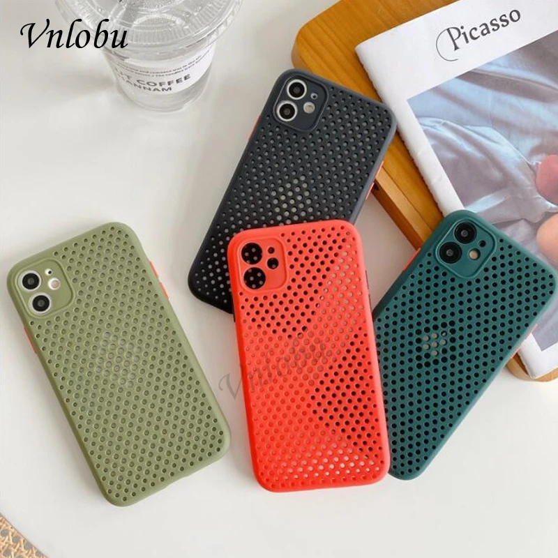 Чехол для iphone 11 12 Pro воздухопроницаемые мягкие телефонные чехлы из ТПУ с