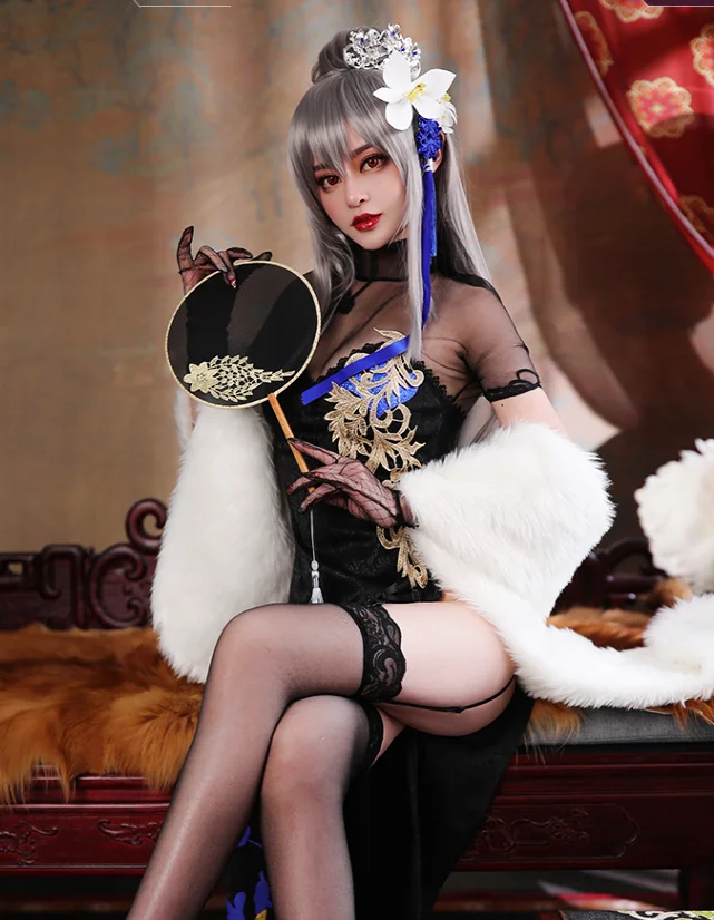 

{CosAll}Azur Lane Cosplay FFNF Saint Louis Cheongsam Dress Cosplay Costume Halloween Costumes