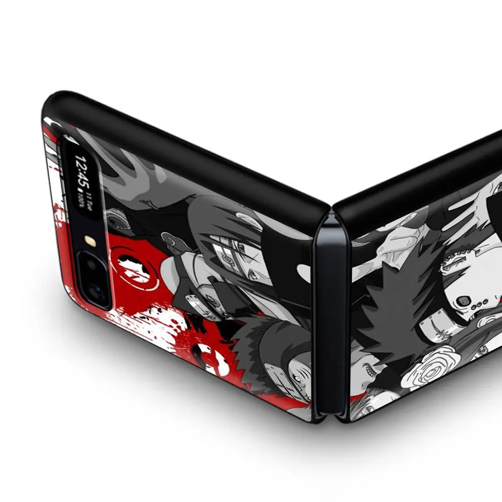 

Coque Case for Samsung Z Flip Pattern Hard Black Shell for Samsung Z Flip 5G Phone Cover Shell Fundas Akatsuki Anime