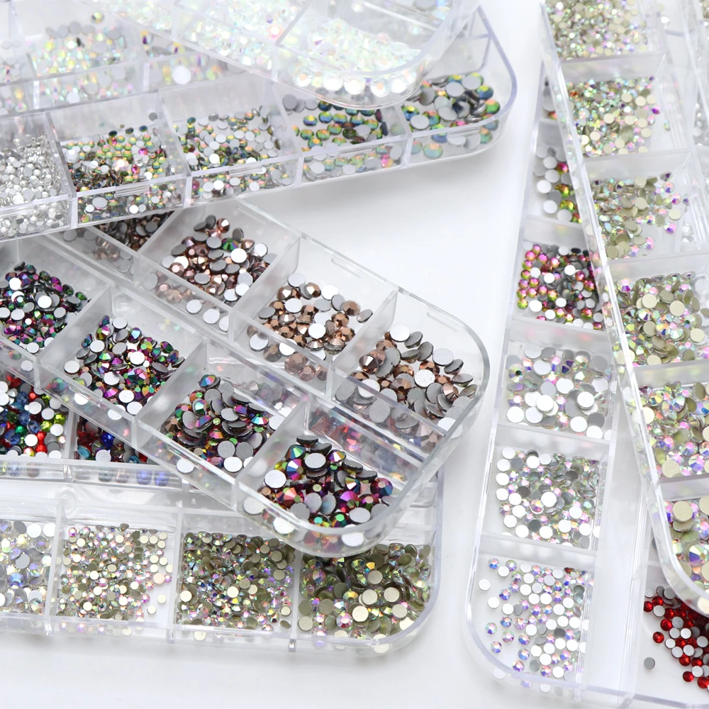 Одна коробка для детей 6 лет с украшением в виде кристаллов дизайн ногтей Стразы и