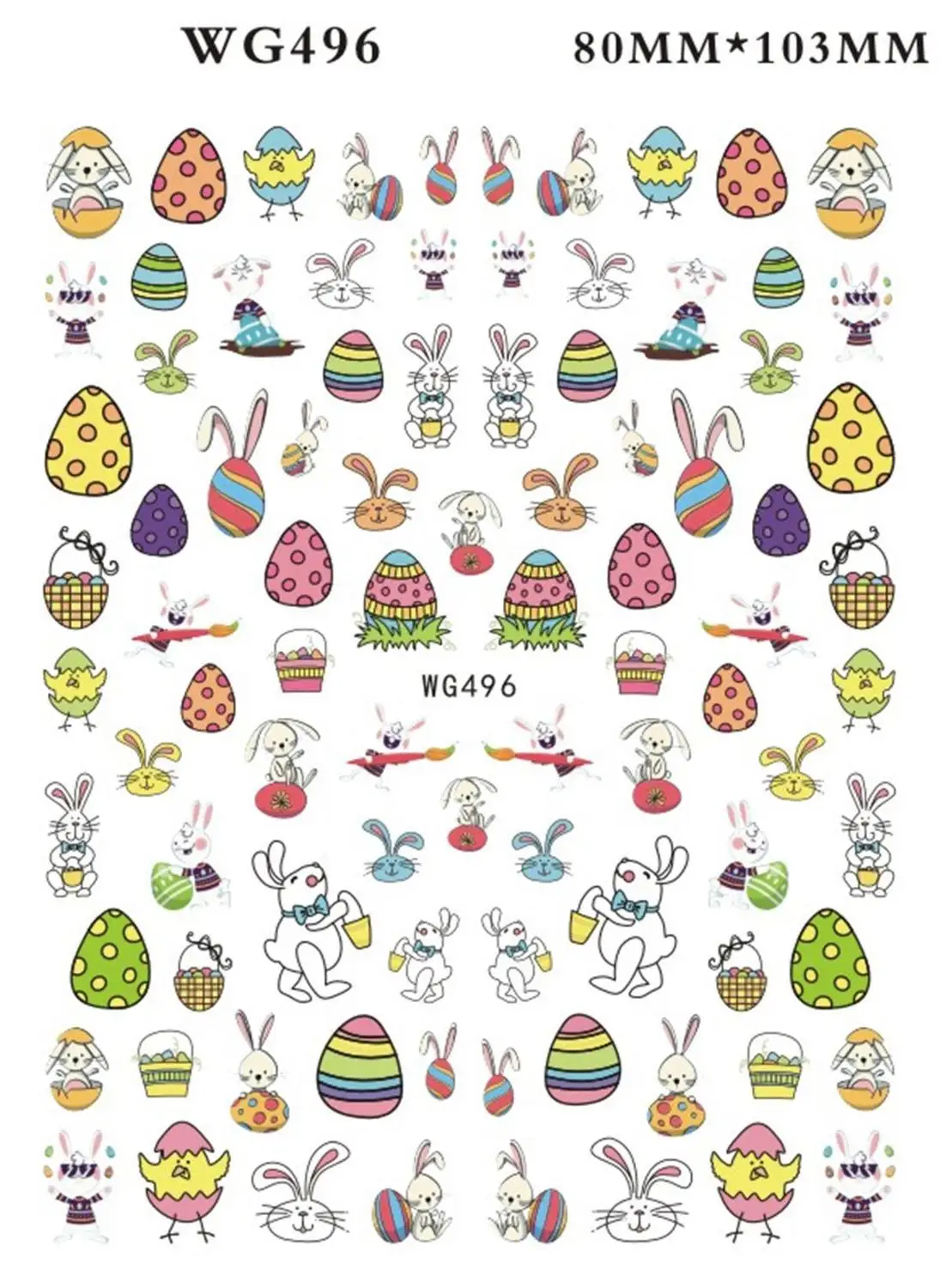 Easter Day 1Pcs 3D Nail Art Stickers Cartoon Rabbit Chick Cute Design Adhesive Decorations Festival DIY | Красота и здоровье