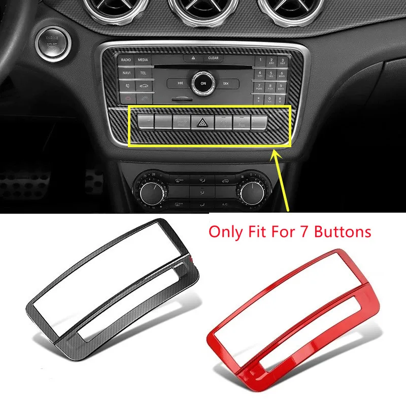 Car Carbon Fiber Color Center Console CD Frame Decoration Cover Trim For Mercedes Benz A Class W176 GLA X156 CLA C117