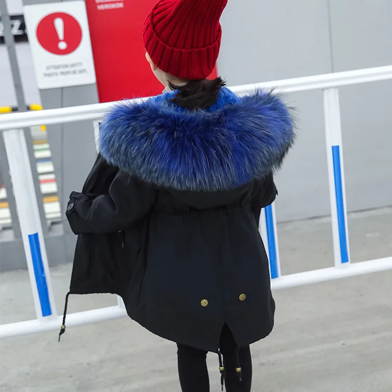 Детское пальто коллекция 2019 года модное зимнее с натуральным мехом теплая парка