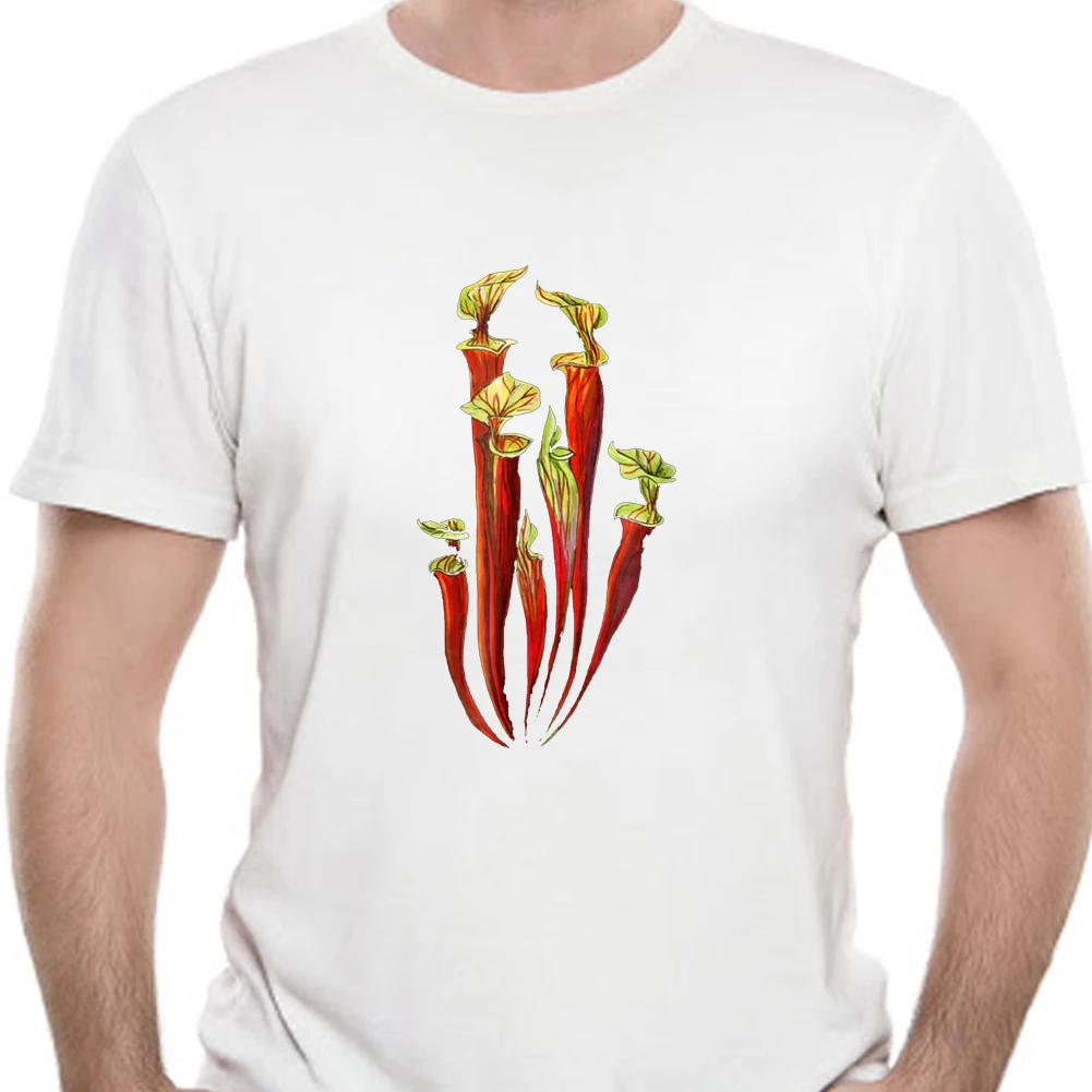 Футболка Sarracenia мужская с принтом хищных растений топ коротким рукавом из 100%