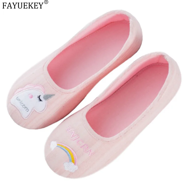 Домашние мягкие дышащие тапочки для беременных с единорогом Нескользящие