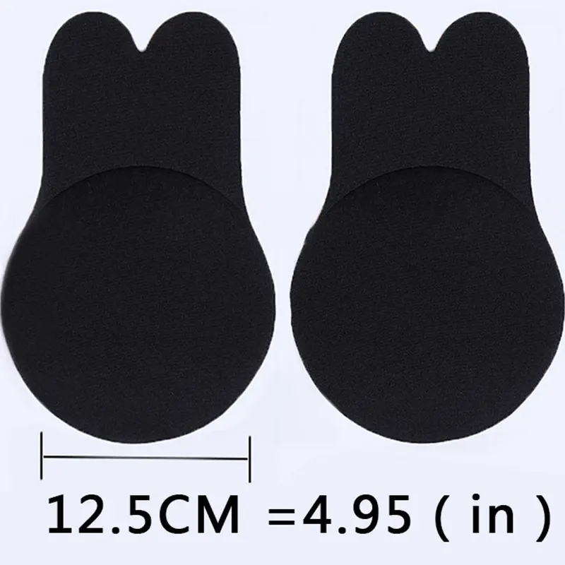 Black-12.5cm Женское белье пуш-ап бюстгальтер без бретелек бюстгальтер «кролик» Для женщин Самоклеющиеся Беспроводной без косточек груди для вечерние платье бесшовное нижнее белье - Цвет: Black-12.5cm