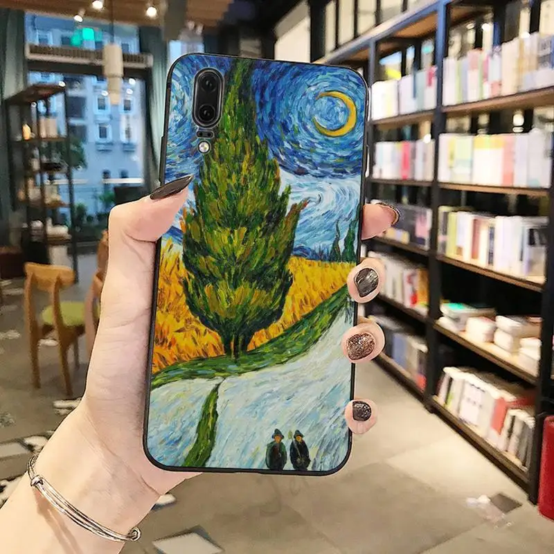 

Van Gogh art painting pattern luxury design Phone Case cover For Huawei honor Mate P 10 20 30 40 Pro 10i 9 10 20 8 x Lite