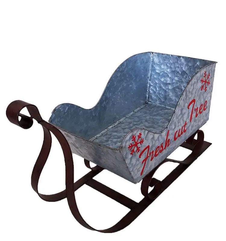 

led lights car accessories led Wholesale high quality white iron outdoor metal Christmas ornament sleigh