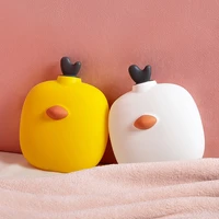 cartoon silicone hand warmer hot water bottles with knitted cover microwave heating portable hand feet hot water bags for girls