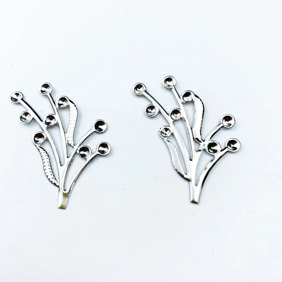 

20pcs 32x37mm Filigree Metal sheets Branches decorative for Jewelry Making Cosplay accessories Earring accessories