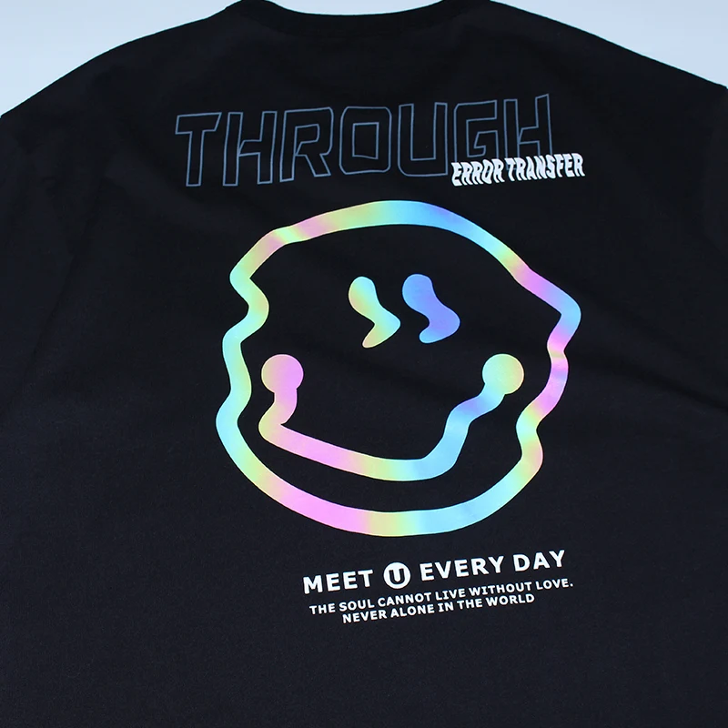 SingleRoad женская футболка 2020 панк люмиозная улыбка хип хоп Харадзюку Японская