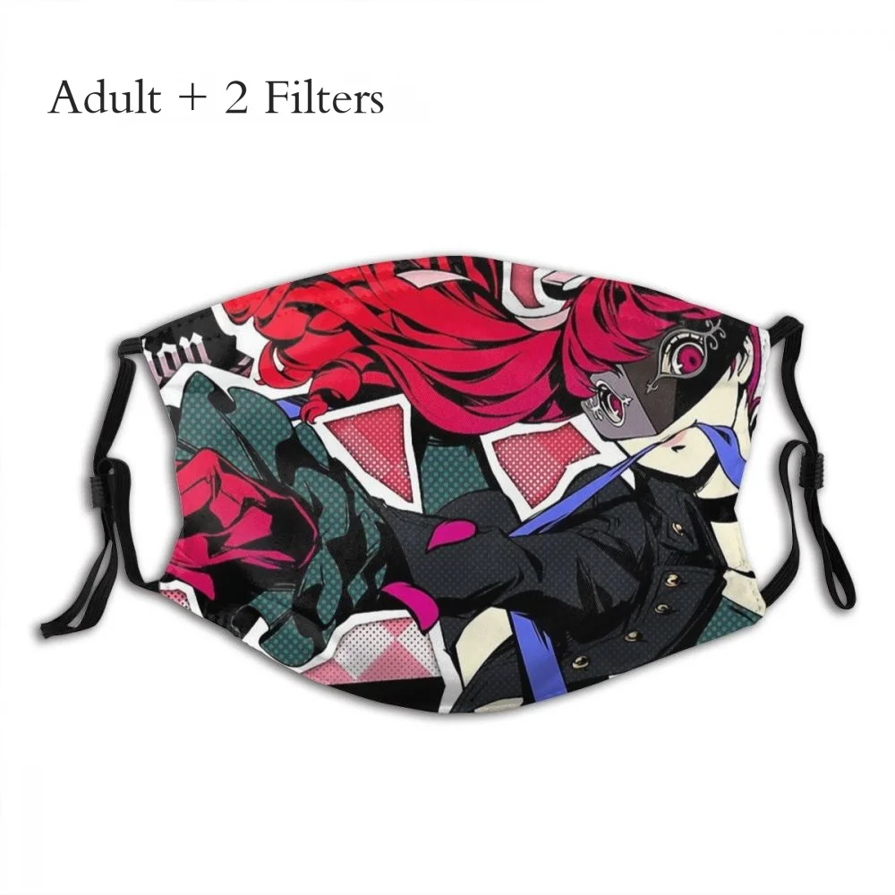 

Kasumi All-Out-Attack Mouth Face Mask Persona 5 Role-playing Video Game Protection Reusable Washable Mascarilla With Filters