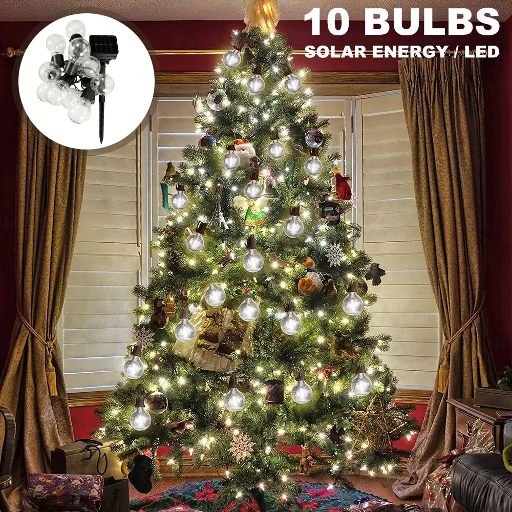 Ретро Солнечная лампа накаливания на дворике террасе земле световая гирлянда