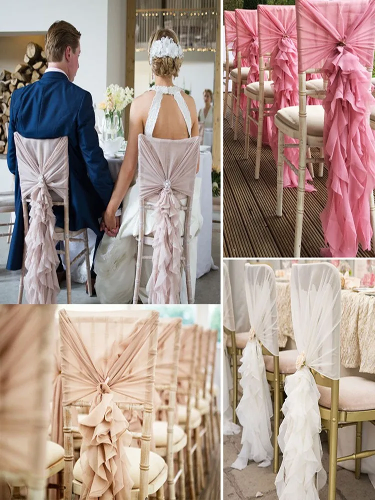 Back Sash Wedding Banquet Decoration Chair Cover Accessories
