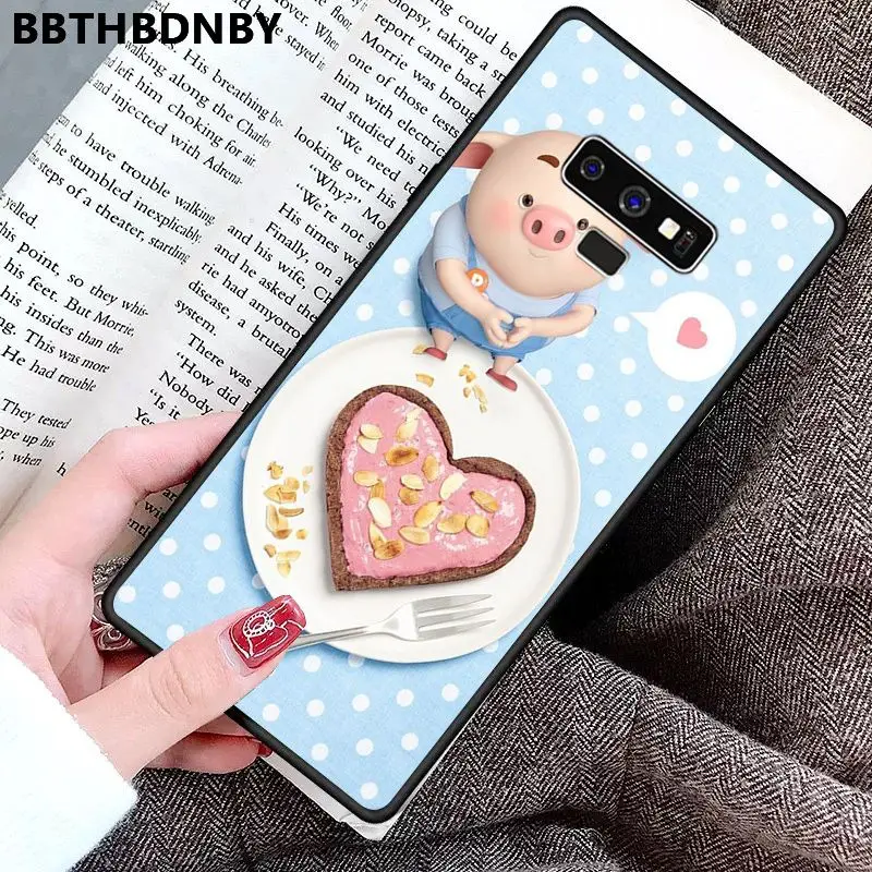 Чехол для телефона со Свинкой черный ТПУ мягкий чехол samsung S9 plus S6 edge S7 S8 S10 plus| |