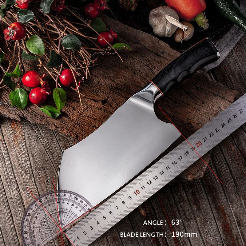 

IGOODS 8 Inch Chef Knife High-carbon Stainless Steel Kitchen Knives Hand Forged Cleaver Slicing Knife Sharp Chopper