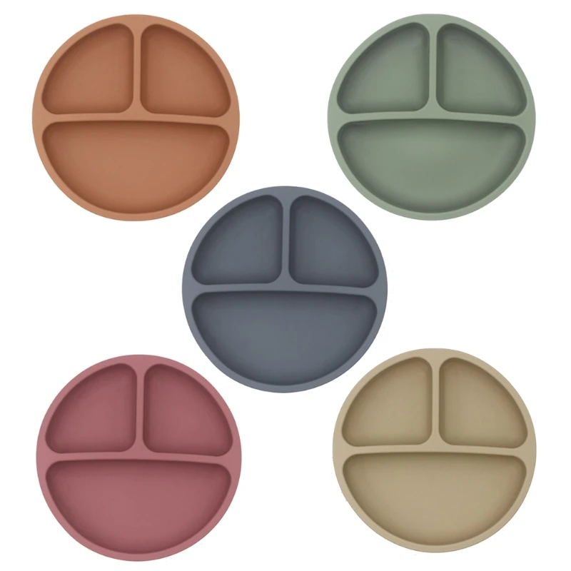 

4pcs/set BPA Free Baby Silicone Tableware Waterproof Bib Solid Color Dinner Plate Sucker Bowl And Spoon For Children
