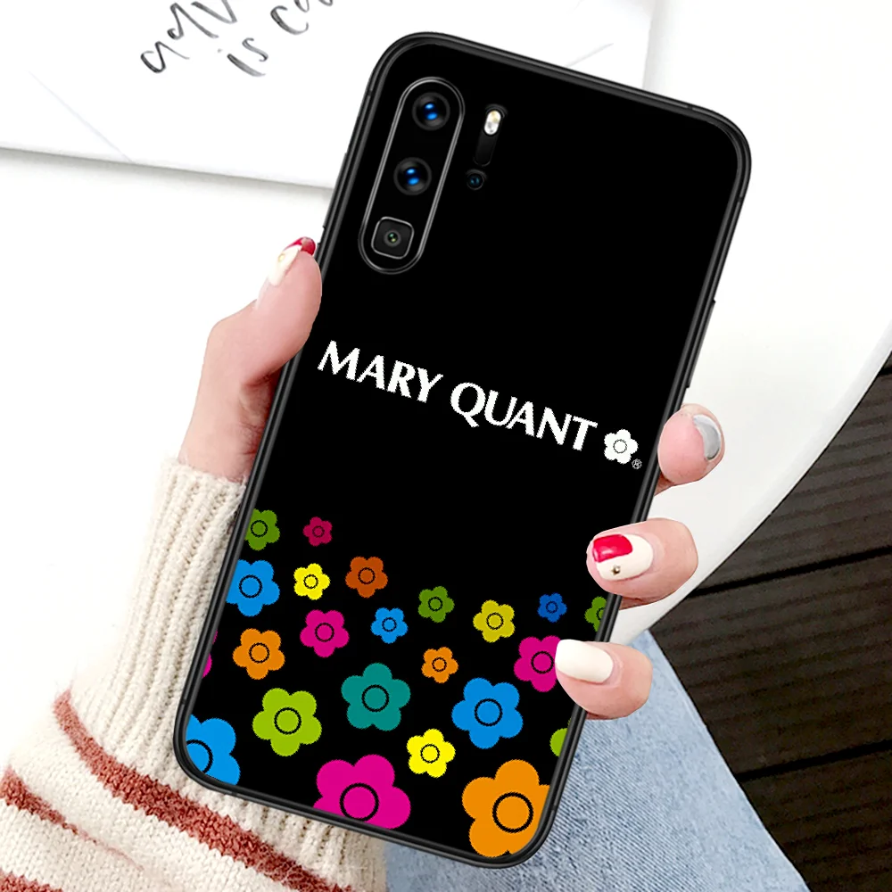 

Luxury brand Mary Quant Phone Case For Huawei P Mate Smart 10 20 30 40 Lite Z 2019 Pro black Hoesjes Luxury Cover Soft