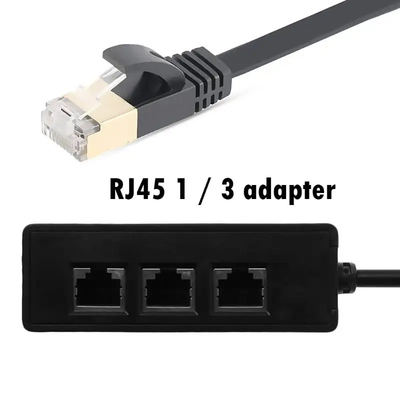 LAN Ethernet сетевой RJ45 Мужской до 3 гнездовой разъем сплиттер адаптер кабель